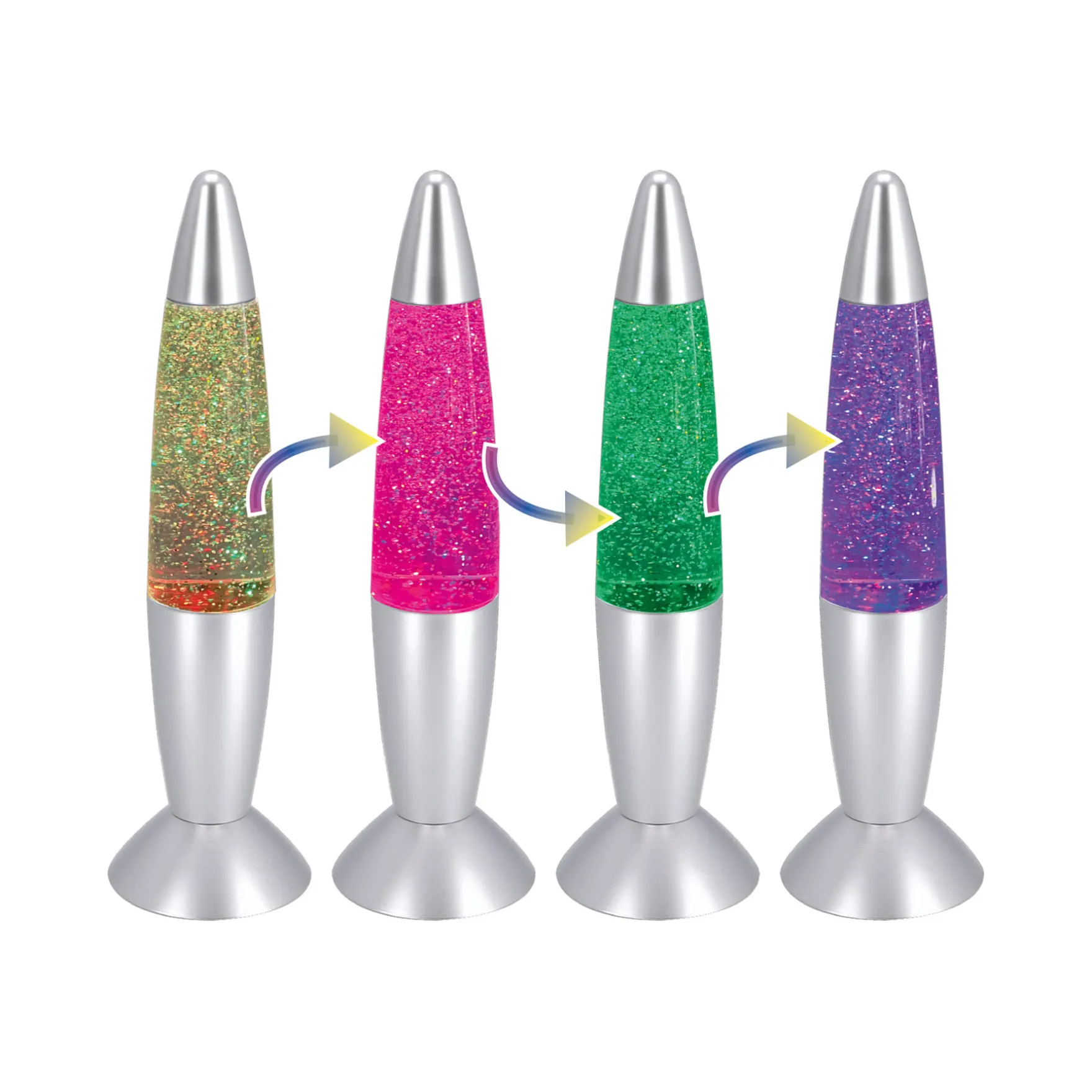 Party Time Glitterlamp LED color changing 35 cm