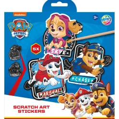 Paw Patrol scratch stickers met pen 5 delig