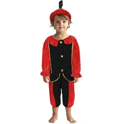 Pietenpak Zwart/Rood 98-104 Cm