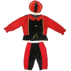 Pietenpak Zwart/Rood 110-116 Cm