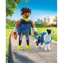 Playmobil 71740 jogger met border collie