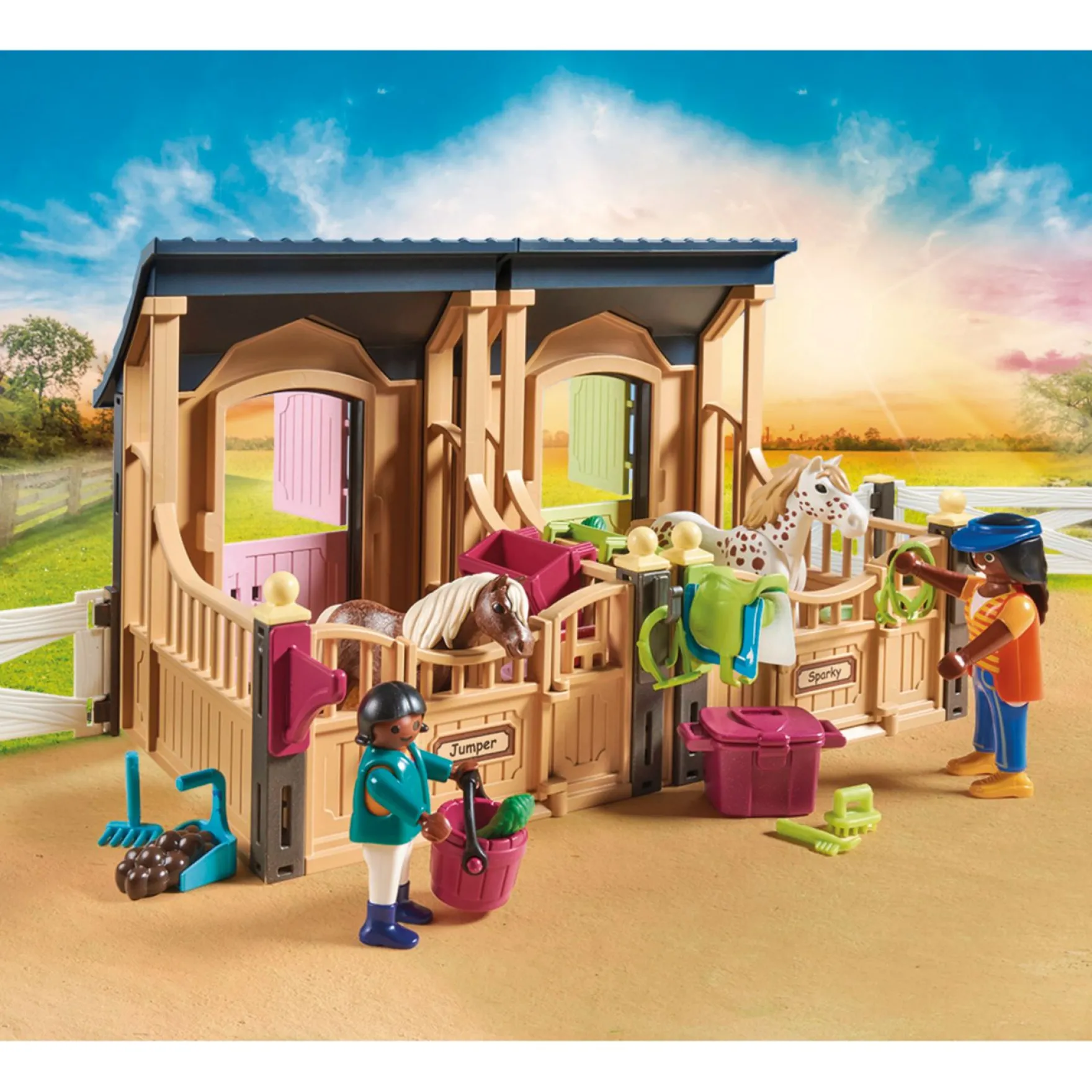 Playmobil 70995 PROMO Rijlessen Met Paardenboxen