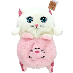 Pluche trendy omkeerbaar poes / hond 20 cm 2 assorti