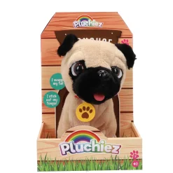 Pluchiez blaffende franse bulldog frankie met  uitlaten