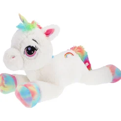 Pluchiez pluche Unicorn wit liggend 80 cm