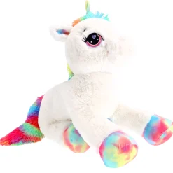 Pluchiez pluche Unicorn wit liggend 80 cm