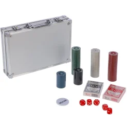 Pokerset in koffer 200 delig met 2 decks  speelkaarten en fiches