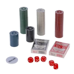 Pokerset in koffer 200 delig met 2 decks  speelkaarten en fiches