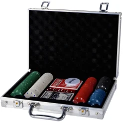 Pokerset in koffer 200 delig met 2 decks  speelkaarten en fiches
