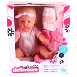 Pop 43 Cm Drink & Plas Met 9 Accessoires Dolls Room