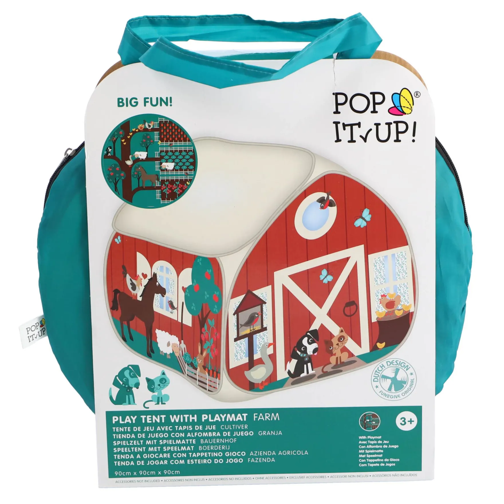 Pop Up Speeltent Boerderij met Speelmat