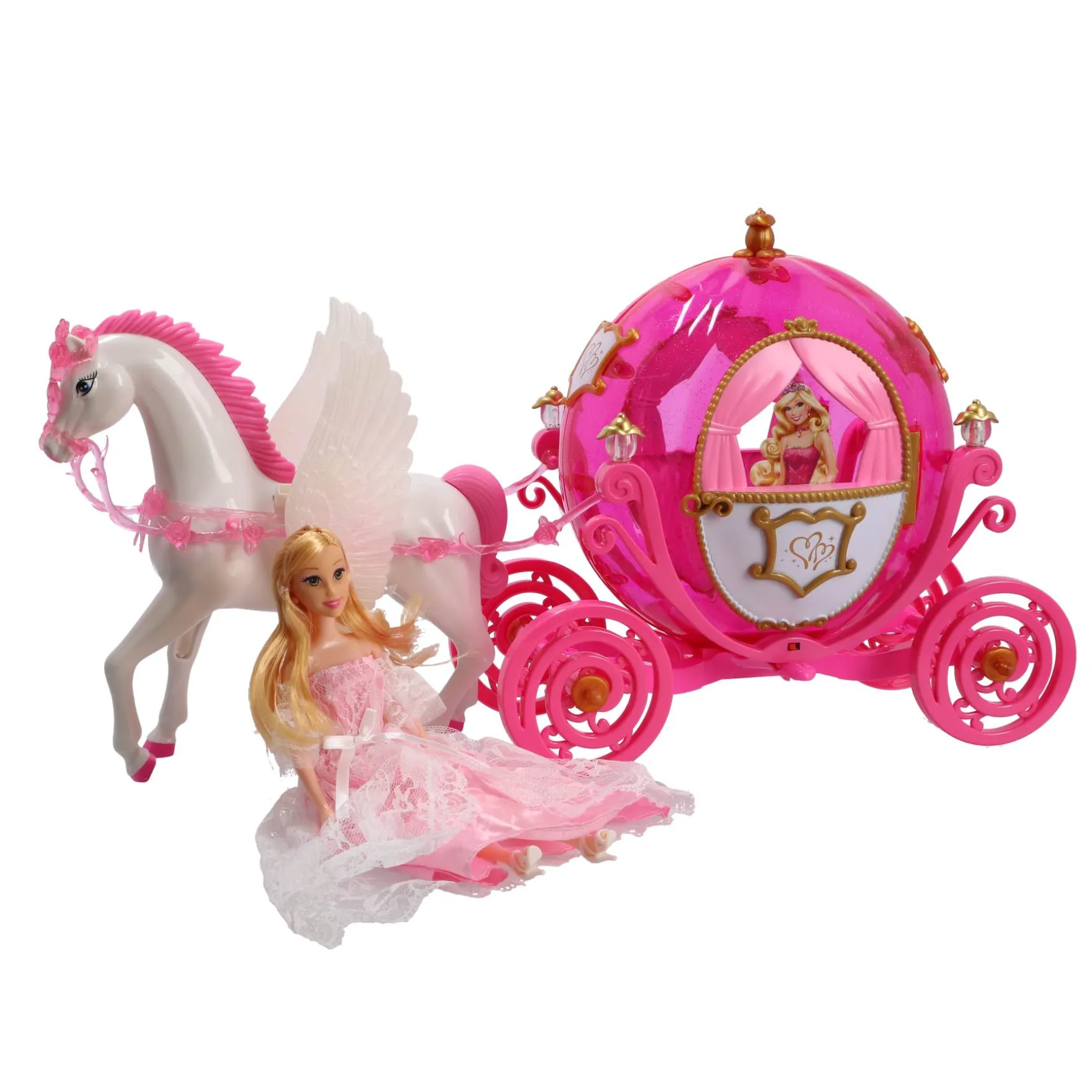 Prinses paardenkoets met licht