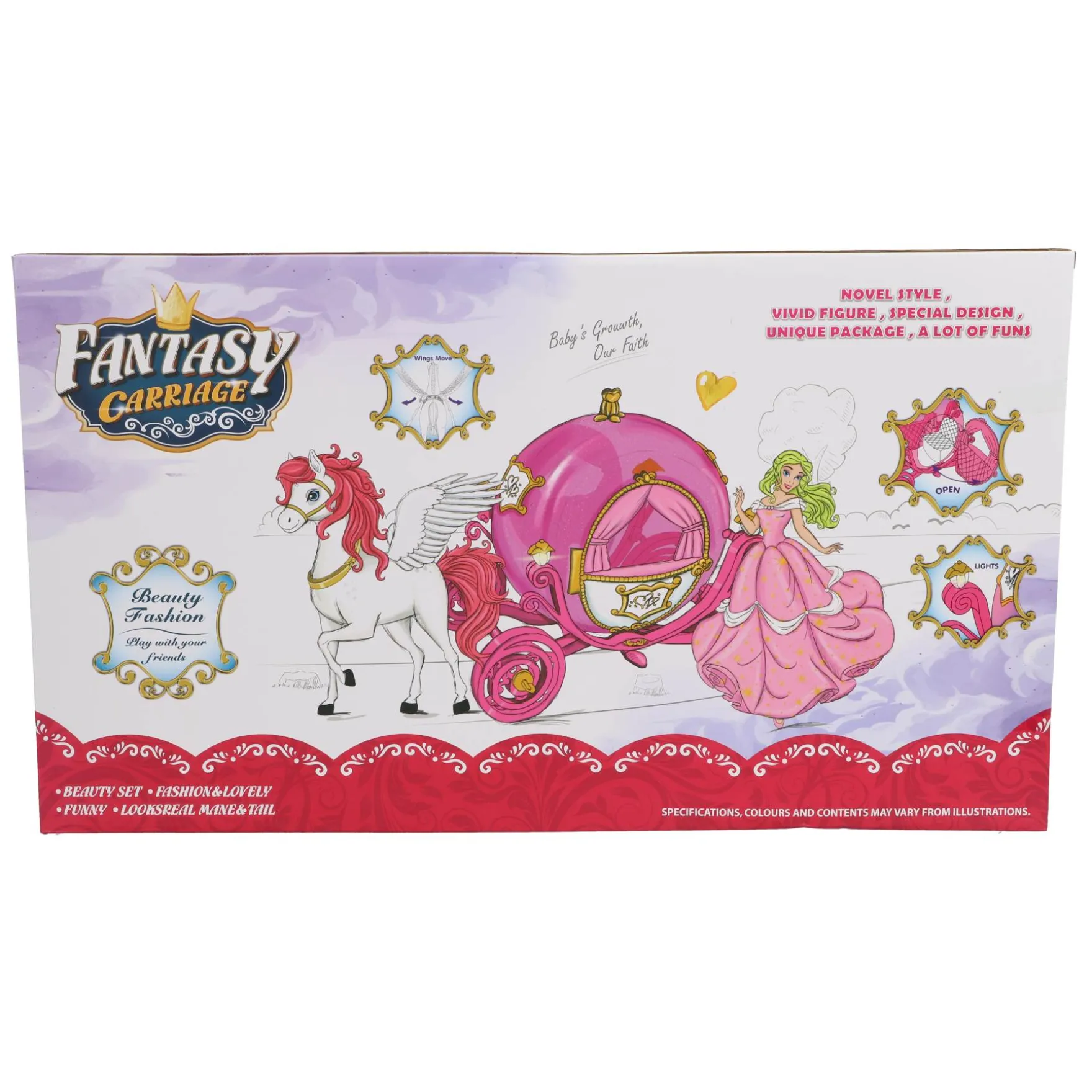 Prinses paardenkoets met licht