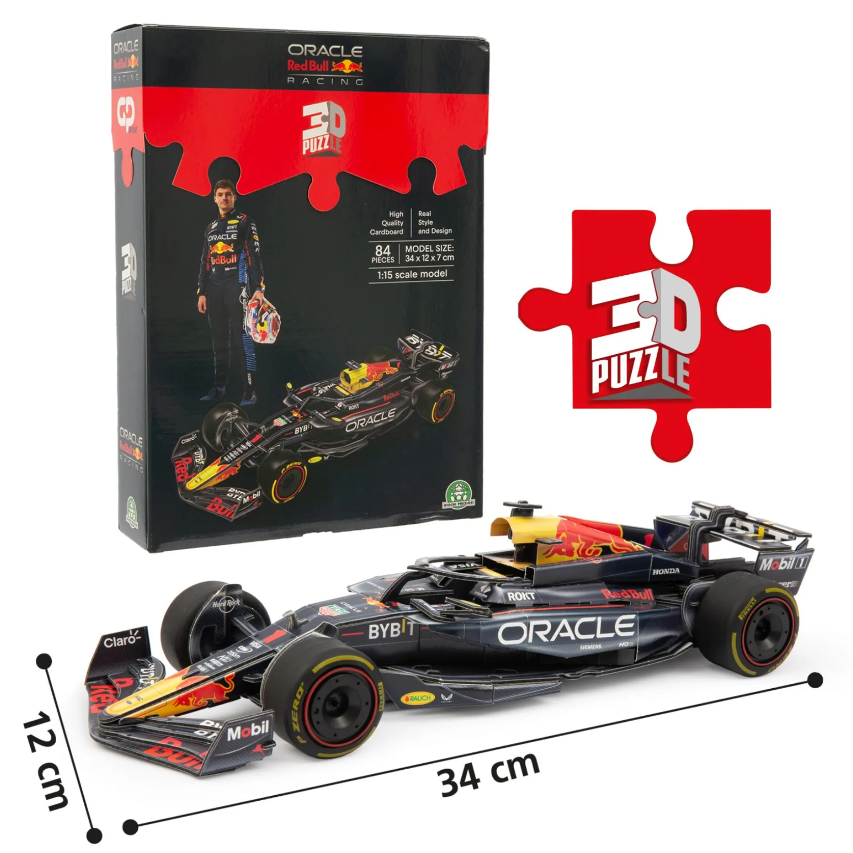 Puzzel 3D Formule 1 Red Bull Max Verstappen 34 Cm