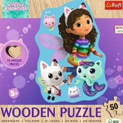 Puzzel Gabby's Dollhouse hout figuur 50 stukjes  luxe