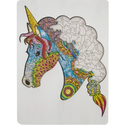 Puzzel hout figuur eenhoorn 137 stukjes