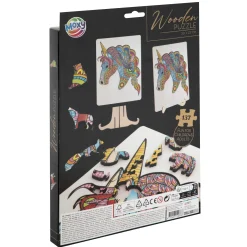 Puzzel hout figuur eenhoorn 137 stukjes