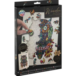 Puzzel hout figuur uil 133 stukjes