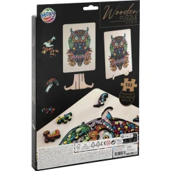 Puzzel hout figuur uil 133 stukjes