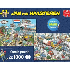 Puzzel Jan Van Haasteren Verkeerschaos En Ter Land Ter Zee En In De Lucht 2x 1000 Stukjes