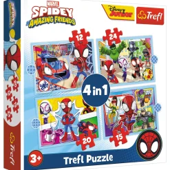 Puzzel Spidey and Friends 4 in 1