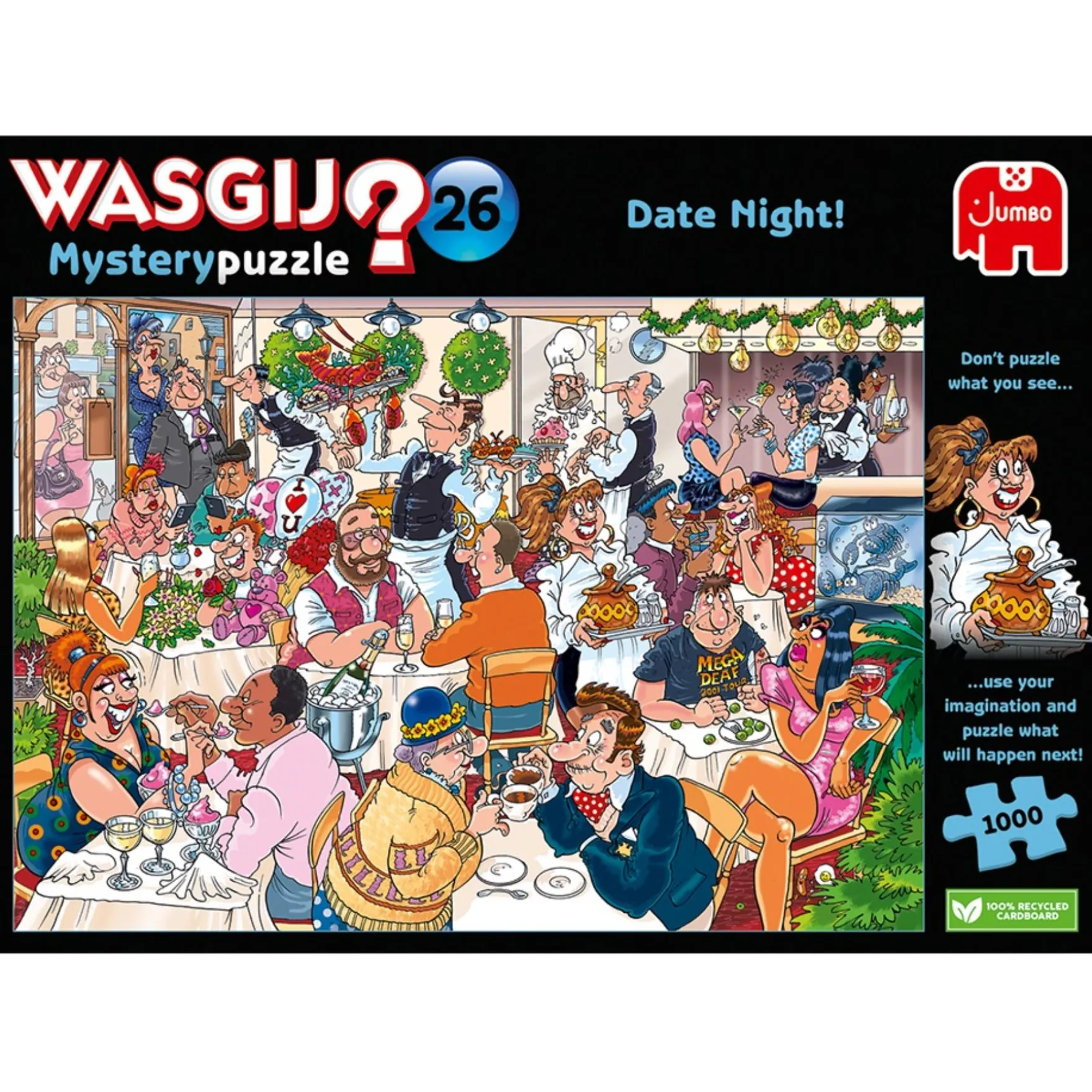 Puzzel Wasgij Retro Mystery 26 date night 1000 stukjes