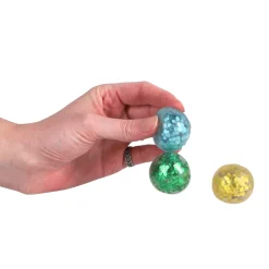 Raamkruiper knijpballen glitter 4 cm 3 stuks