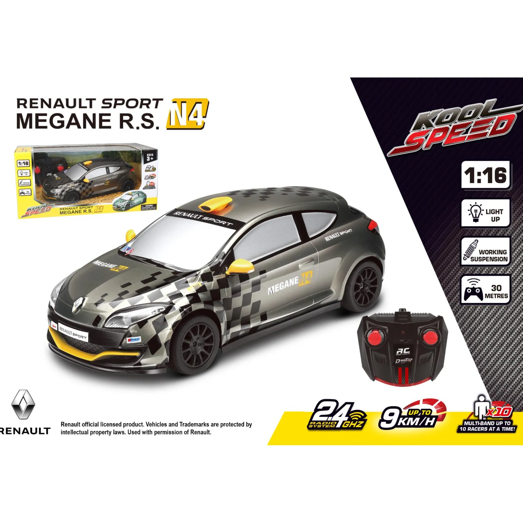 Radiografisch bestuurbare auto renault 1:16 2.4g mégane r.s. n4