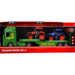 Rapid Wheels Autotransporter met 2 tractoren met  licht en geluid en frictie