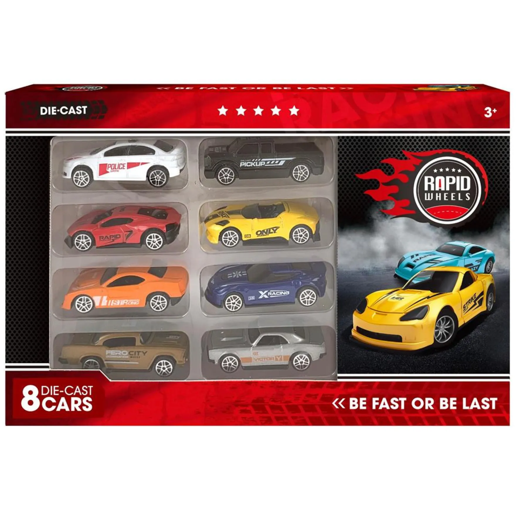 Rapid Wheels diecast auto 8 stuks