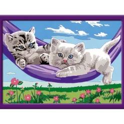 Ravensburger Creart schilderen op nummer kittens  in hangmat