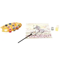 Ravensburger Creart schilderen op nummer paard   bij zonsondergang