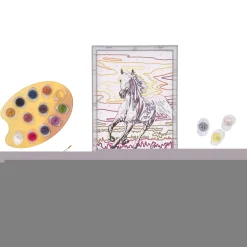 Ravensburger Creart schilderen op nummer paard   bij zonsondergang