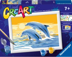 Ravensburger Creart Schilderen op nummer  springende dolfijnen