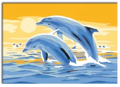 Ravensburger Creart Schilderen op nummer  springende dolfijnen