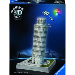 Ravensburger Iconics 3D puzzel toren van Pisa met  licht