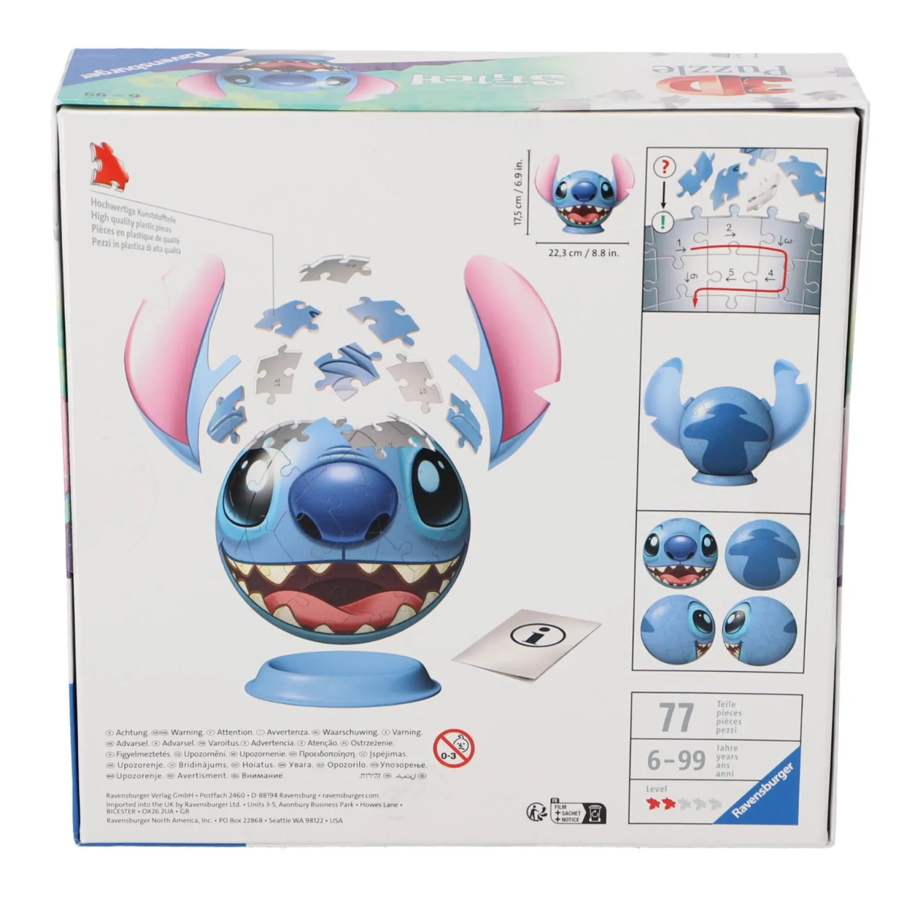 Ravensburger Puzzel 3D Stitch met oren