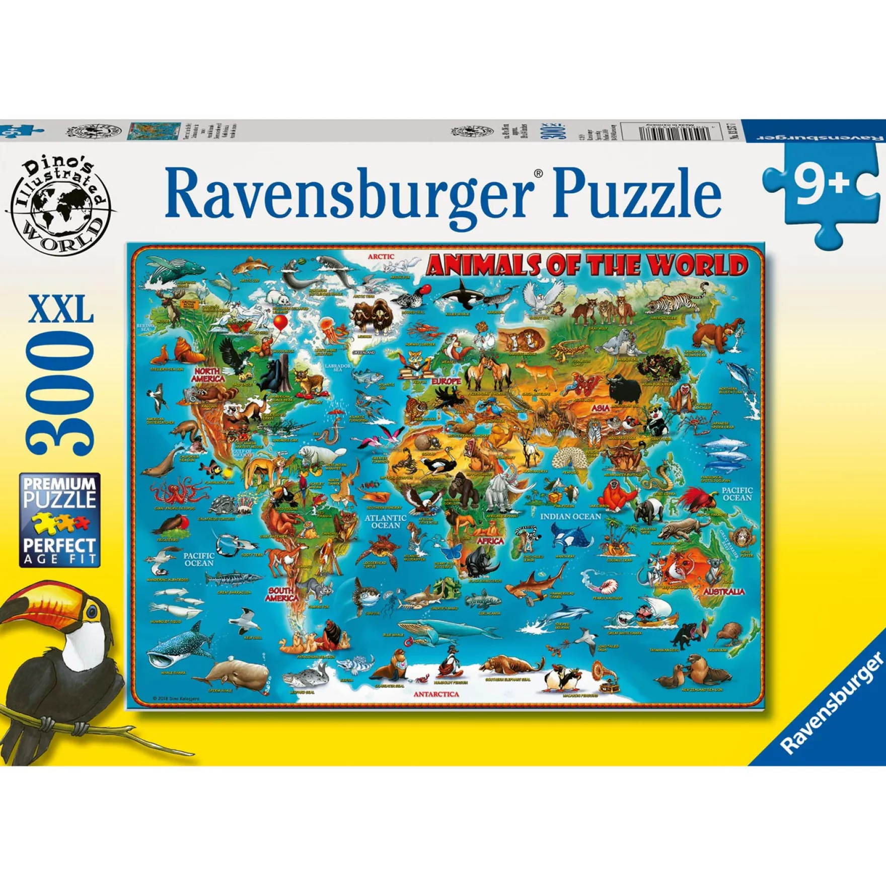Ravensburger puzzel Dieren Over De Wereld 300 Stukjes