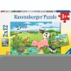 Ravensburger puzzel jonge dieren op het platteland 2 x 12 stukjes