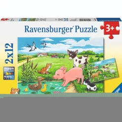 Ravensburger puzzel jonge dieren op het platteland 2 x 12 stukjes