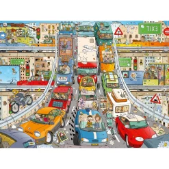 Ravensburger puzzel rear view verkeerschaos 1000  stukjes