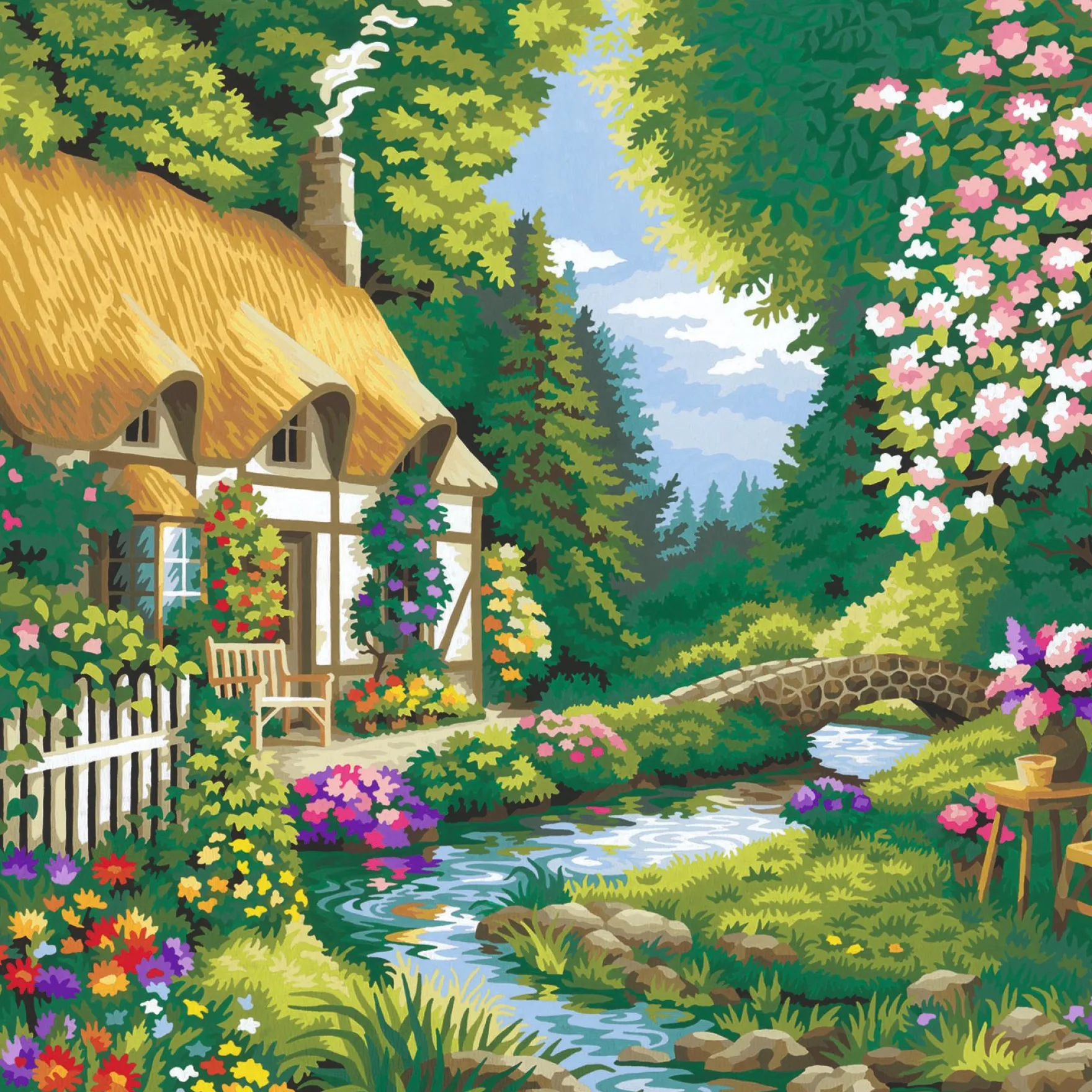 Ravensburger schilderen op nummer cottage garden