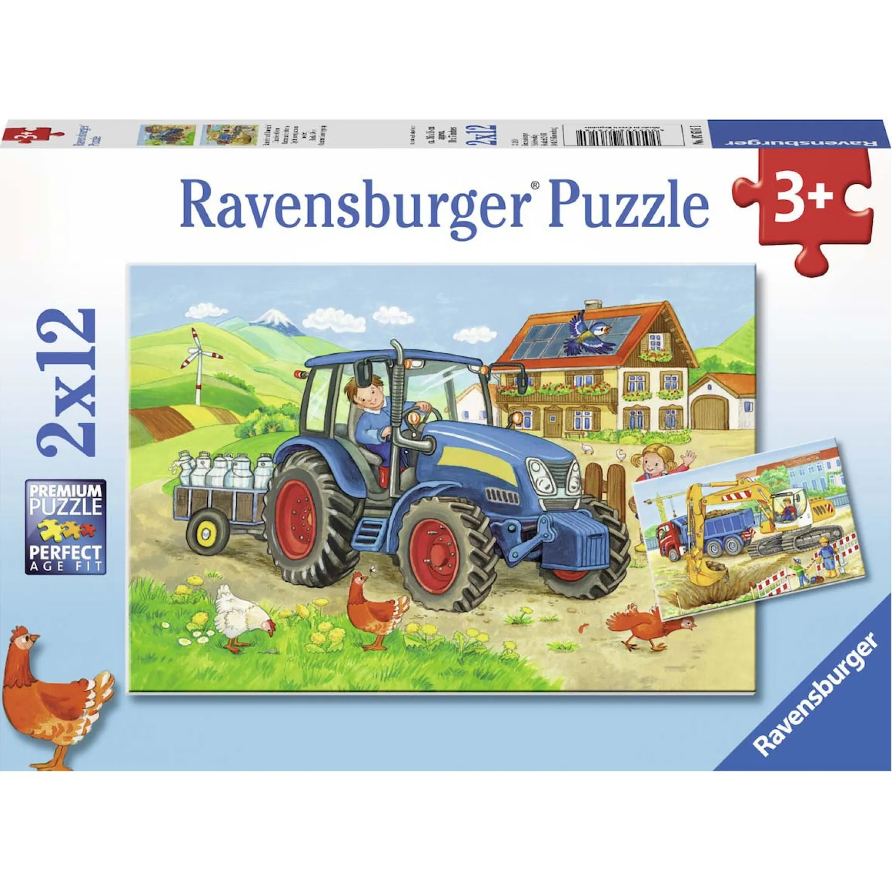 RavensburgerPuzzel Bouwplaats Boerderij 2X12 Stuks