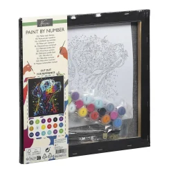 Schilderen op Nummer Luxe Zwart Canvas Hond 30x30