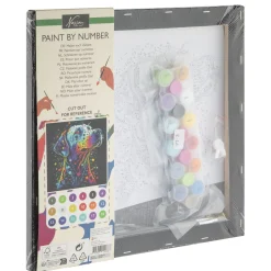 Schilderen op Nummer Luxe Zwart Canvas Hond 30x30