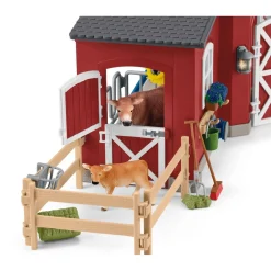 Schleich 42606 rode schuur met dieren en acc