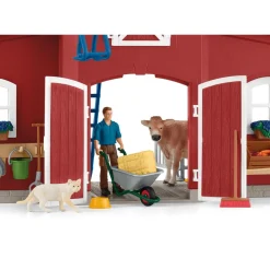 Schleich 42606 rode schuur met dieren en acc