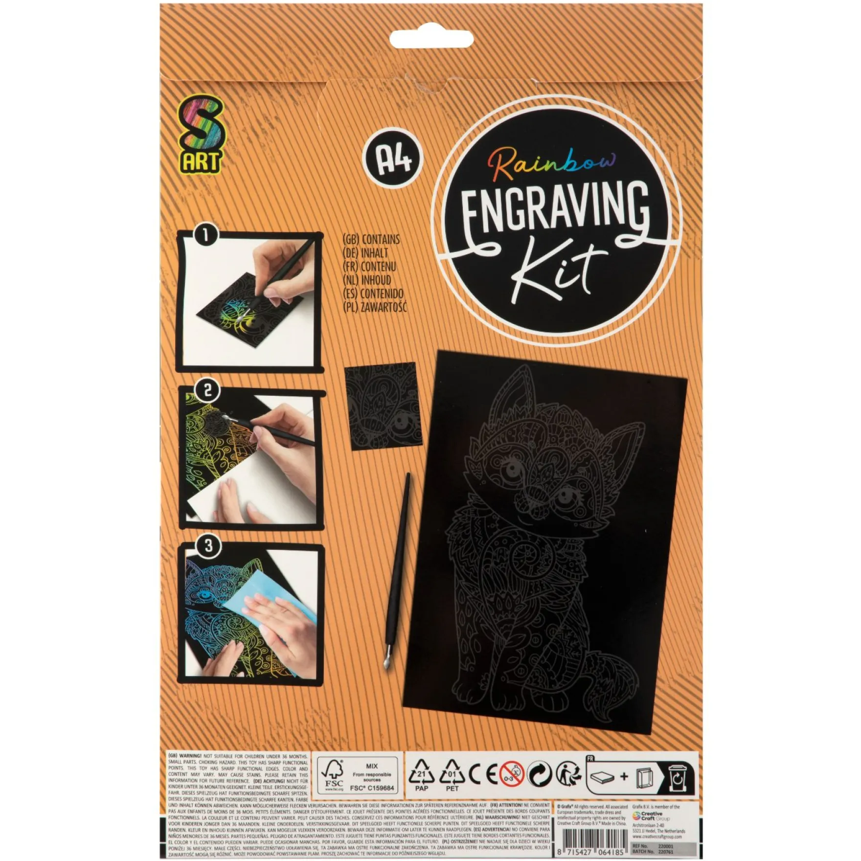 Scratch art A4 4 assorti