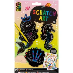 Scratch art met kleuren 7 delig 2 assorti