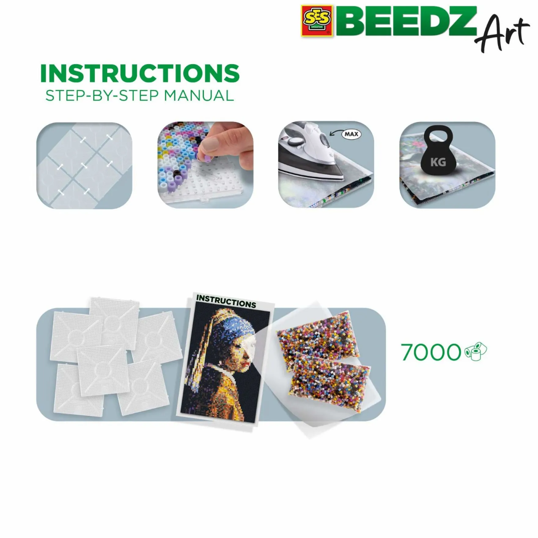 SES BEEDZ ART: Strijkkralen Meisje Met De Parel